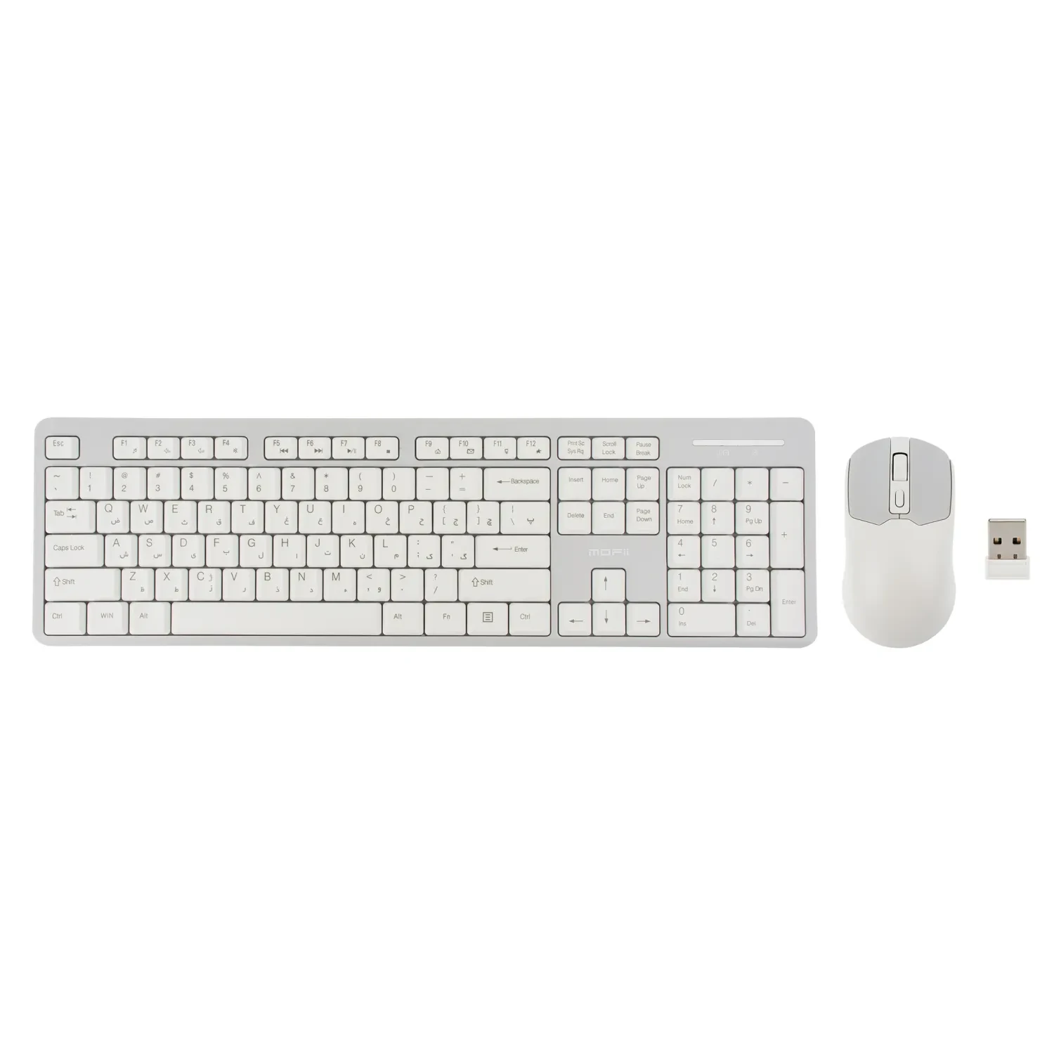 کیبورد و ماوس بی‌سیم مافی X100 White Gray — تصویر ۲