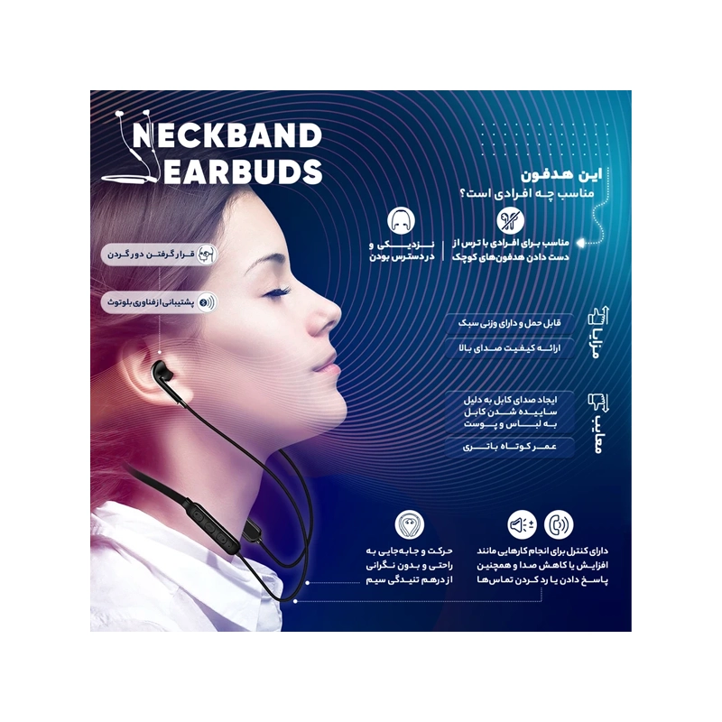 هندزفری گردنی بلوتوثی انکر Soundcore Life U2i A3213 BLACK — تصویر ۳