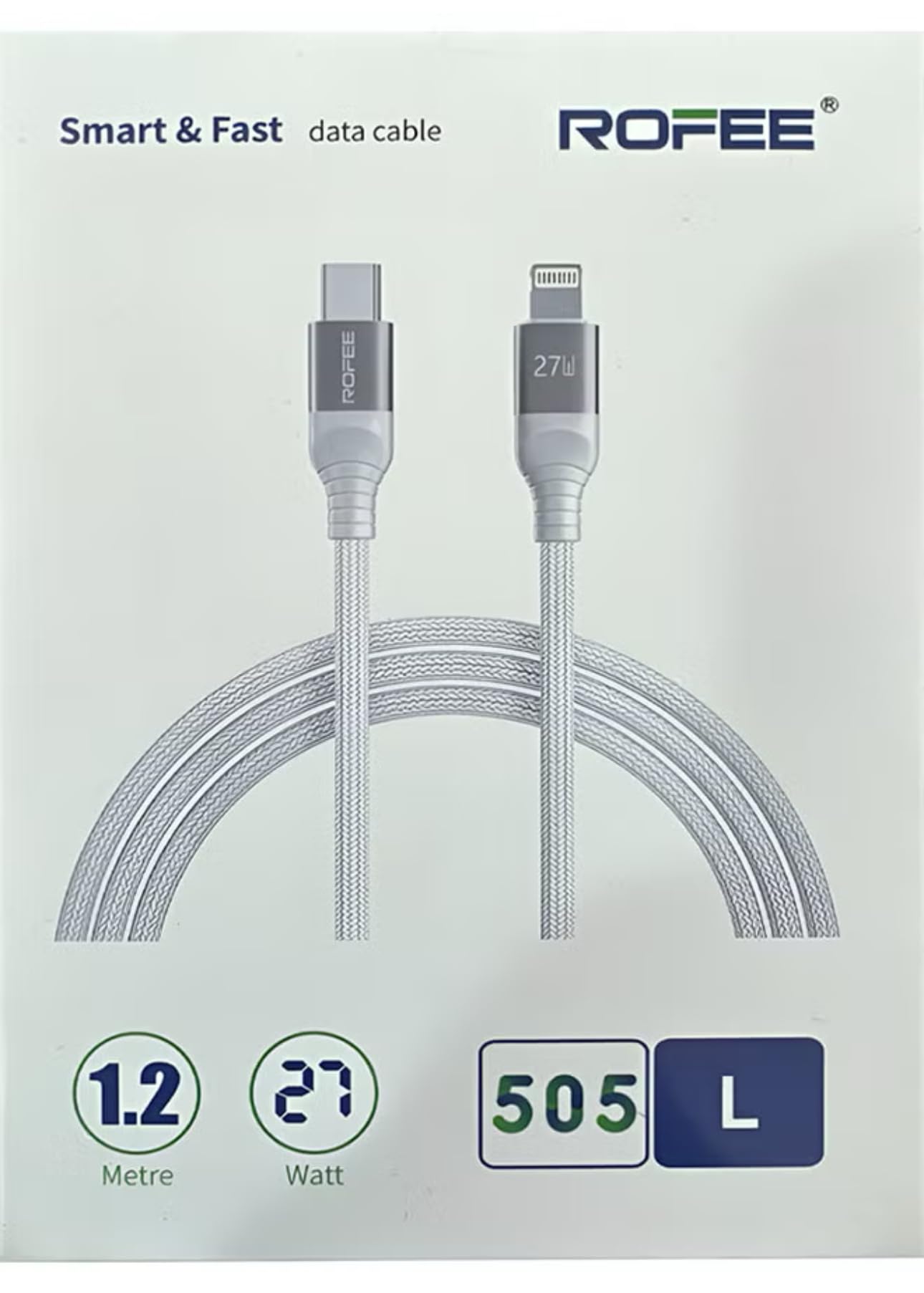 کابل کنفی روفی تایپ سی به لایتنینگ Rofee 27W 505L — تصویر ۴