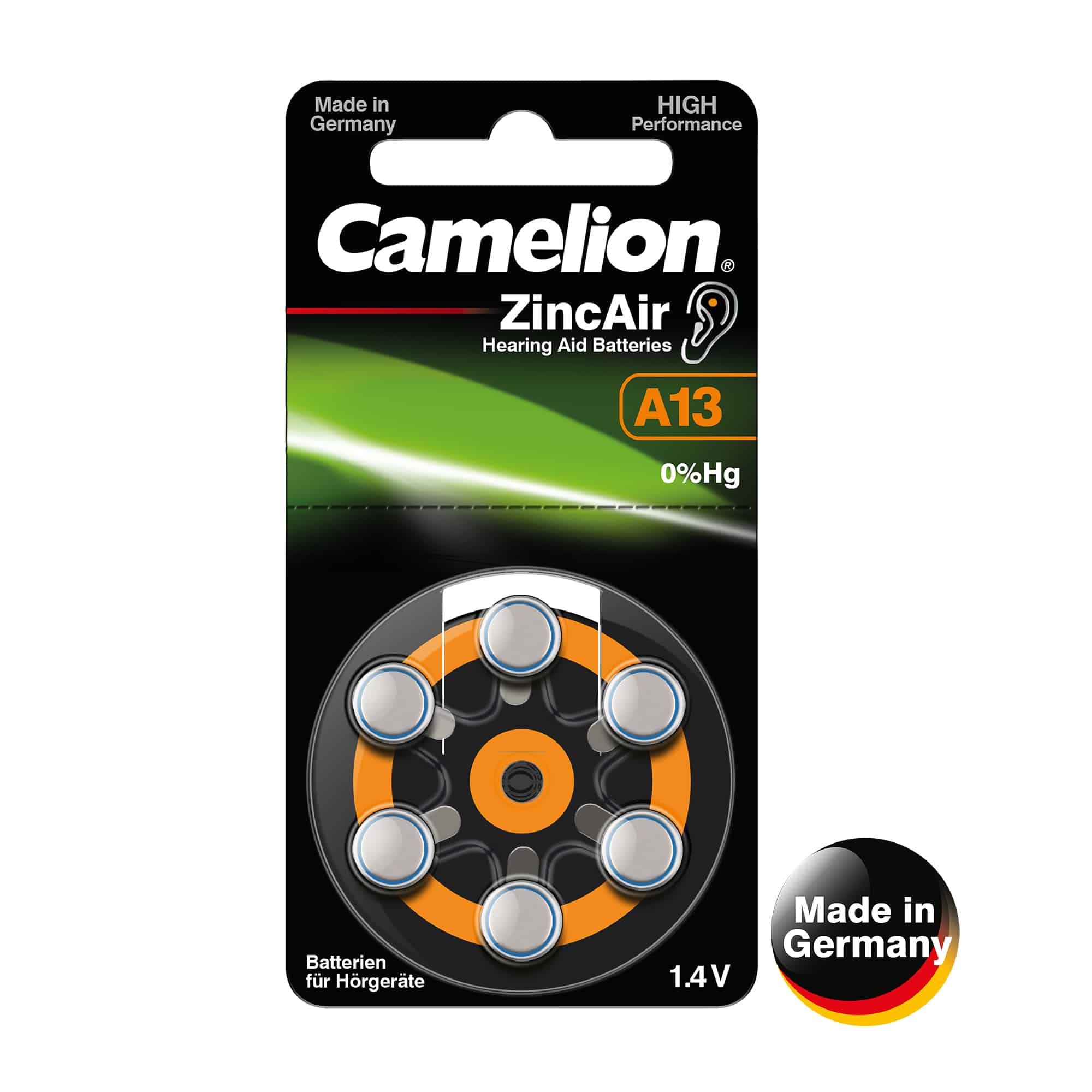 باتری سمعک Camelion A13 – پک 6 عددی