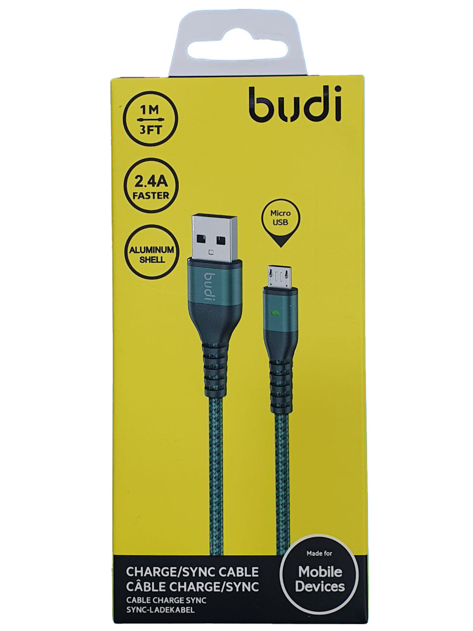 کابل کنفی میکرو بودی / budi USB-A to micro — تصویر ۳