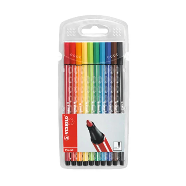 ماژیک نوک نمدی 10 رنگ استابیلو مدل Pen68 کد 6810