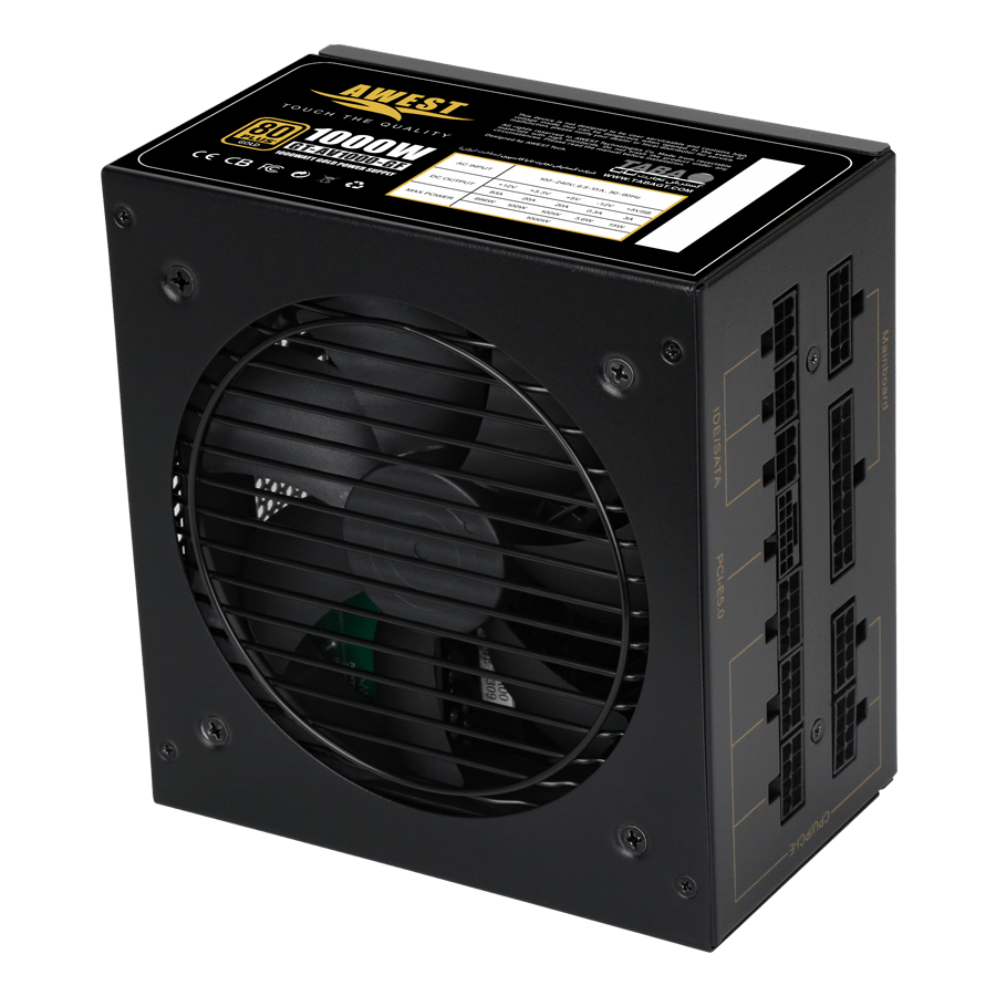 منبع تغذیه اوست POWER AWEST GT-AV1000-GF با توان ۱۰۰۰ وات