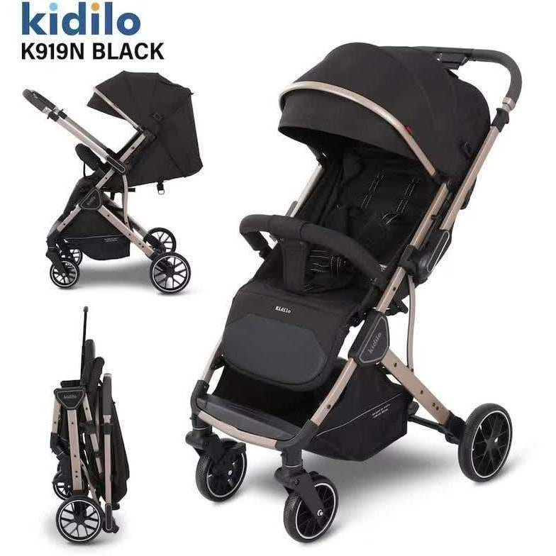 کالسکه مسافرتی چمدانی دسته دو طرفه مدل K919N برند کیدیلو KIDILO (بدنه طلایی)