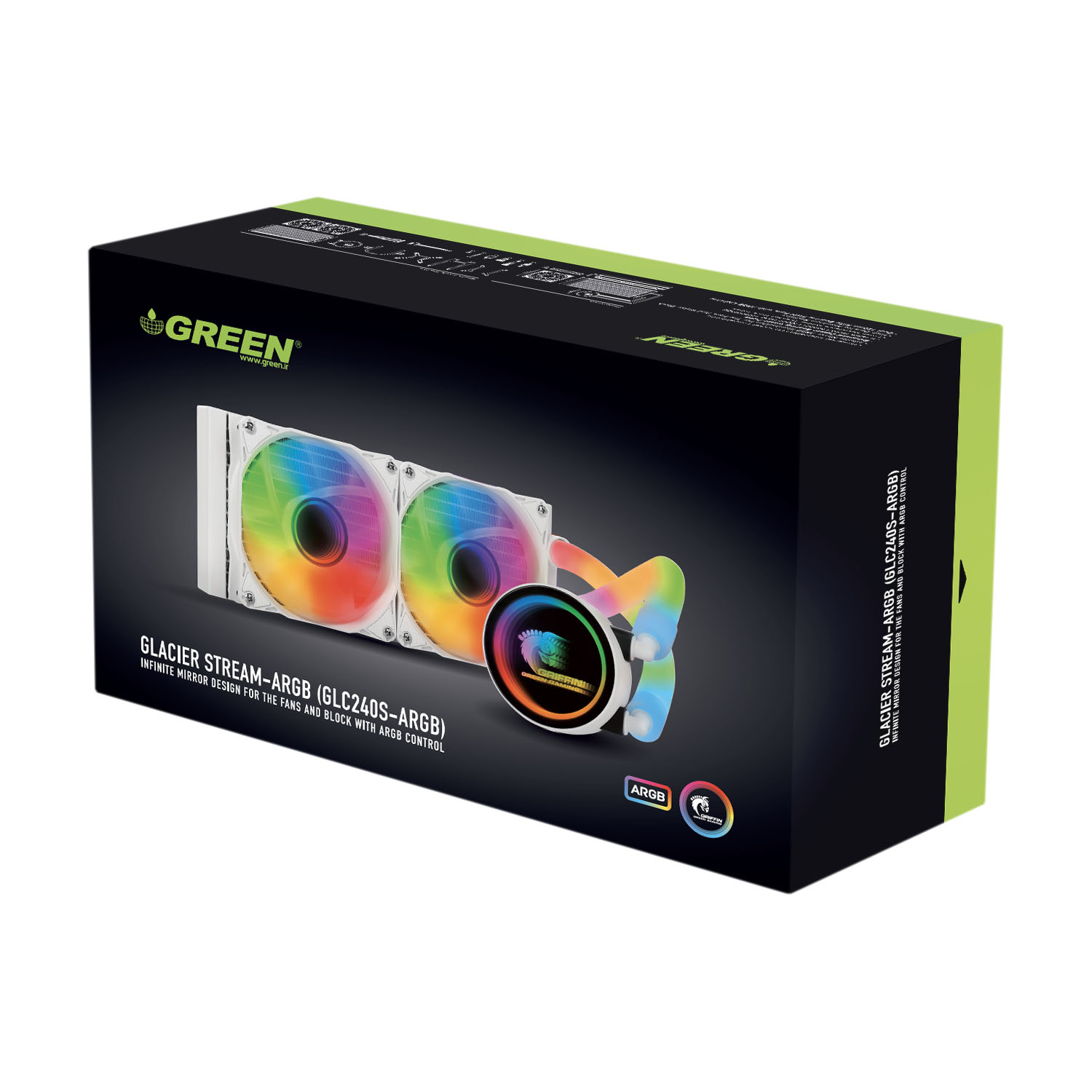 خنک کننده آبی پردازنده FAN GREEN GLACIER 240 STREAM-ARGB
