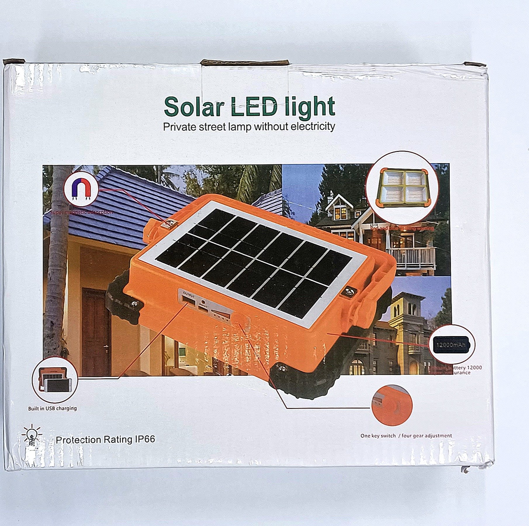 چراغ خورشیدی سولار 288 لامپ 4 باتری مدل Solar LED Light سنسوردار، ضدآب IP66، شارژ خورشیدی، مناسب حیاط، باغ و پارکینگ — تصویر ۴