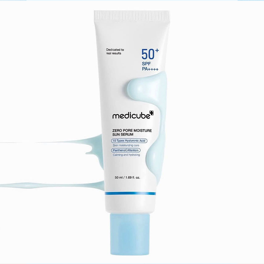 ضد آفتاب آبرسان و کنترل منافذ مدی کیوب Medicube مدل Zero Pore MOISTURE Sun Serum حجم 50 میل