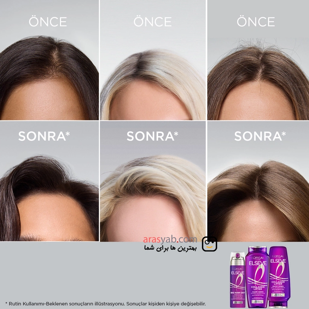 شامپو حجم دهنده مو لورال Loreal مدل کلاژن لیفتر Collagen Lifter حجم 300 میل — تصویر ۴