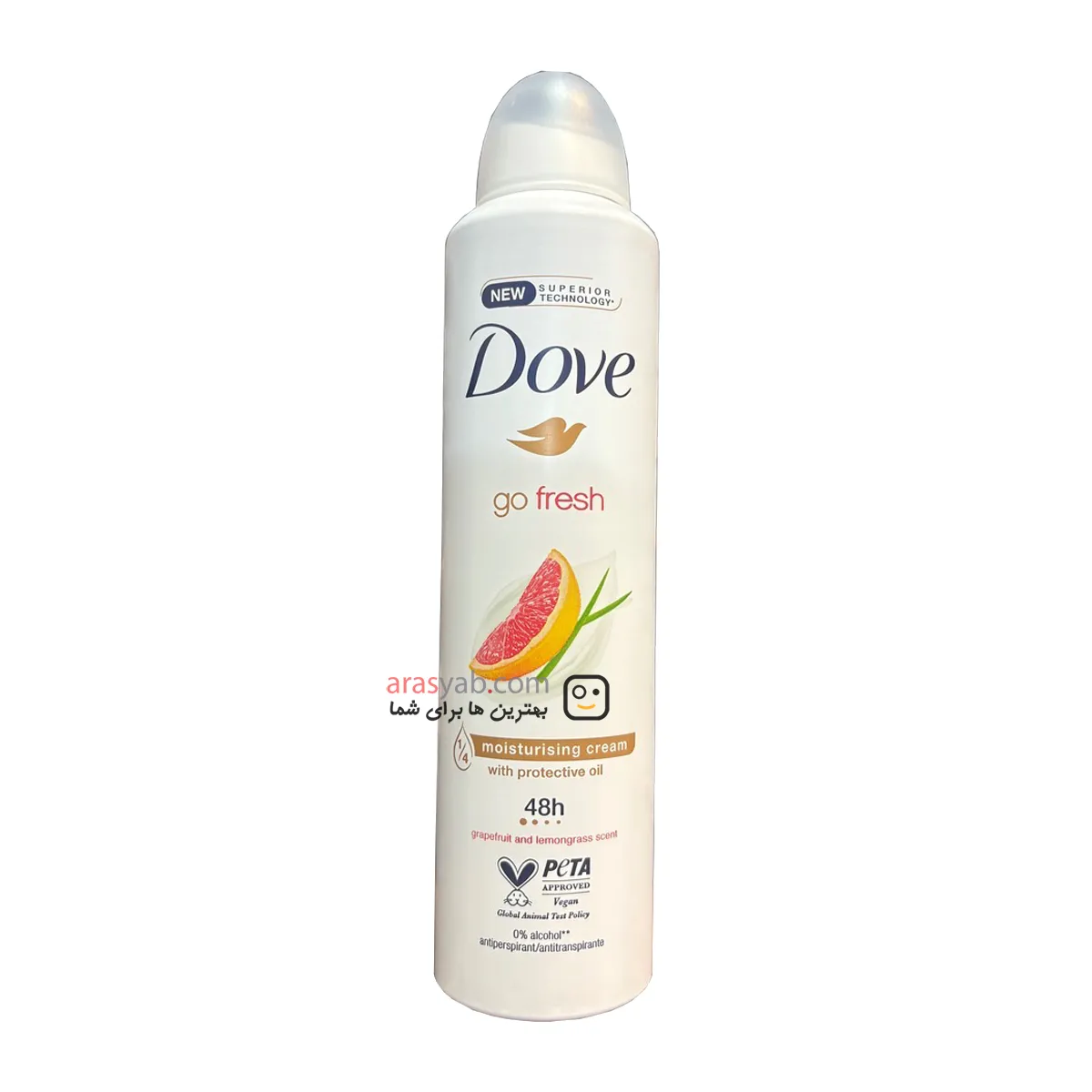 اسپری ضدتعریق زنانه داو DOVE رایحه گریپ فروت و علف لیمو حجم 250 میل
