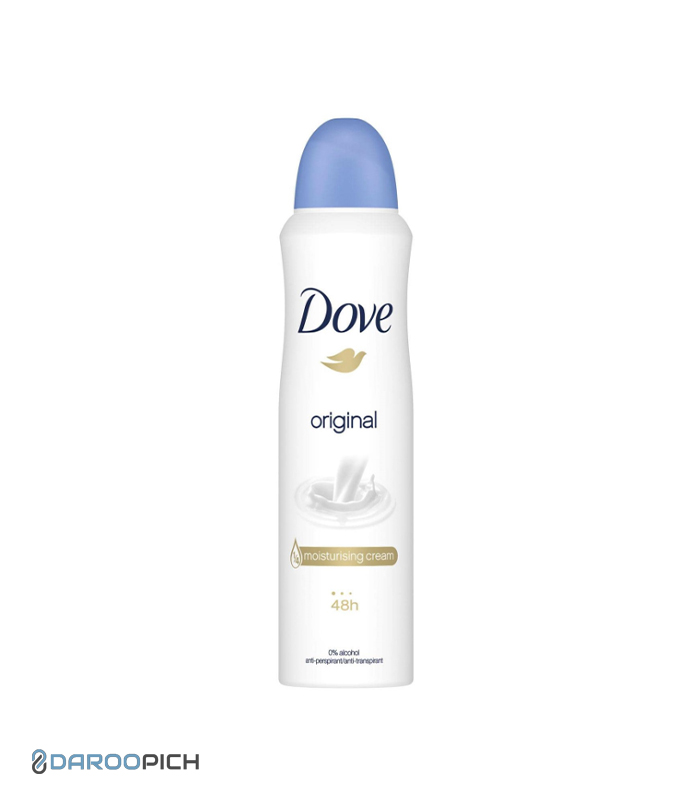 اسپری ضد تعریق زنانه شیری داو DOVE مدل اورجینال Original حجم 250 میل — تصویر ۴