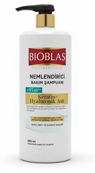 شامپو ضد ریزش و آبرسان مو بیوبلاس Bioblas حاوی کراتین و هیالورونیک اسید حجم 900 میل — تصویر ۳