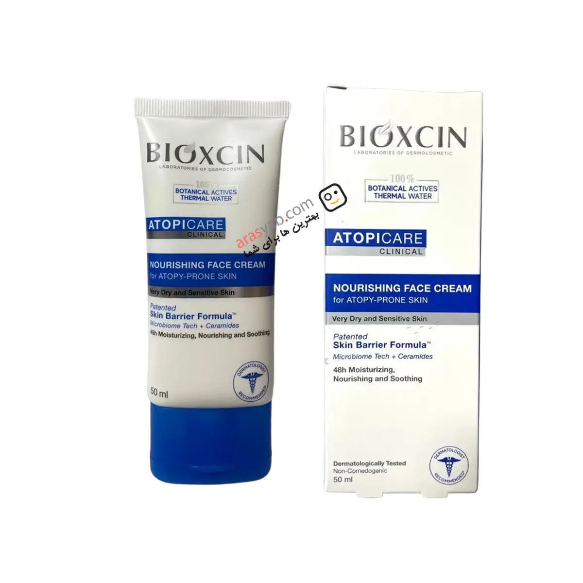 کرم صورت مغذی بیوکسین Bioxcin مدل آتوپیک برای پوستهای خیلی خشک و حساس حجم 50 میل — تصویر ۲