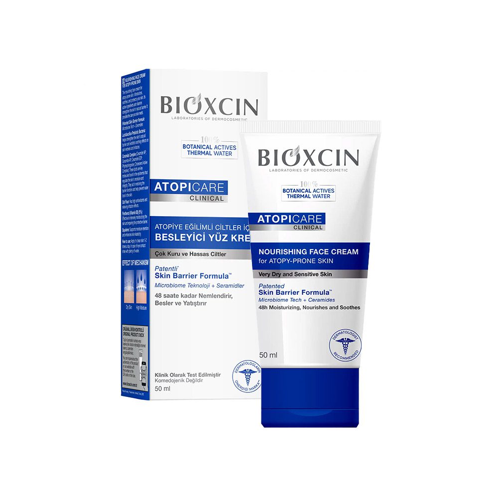 کرم صورت مغذی بیوکسین Bioxcin مدل آتوپیک برای پوستهای خیلی خشک و حساس حجم 50 میل — تصویر ۴