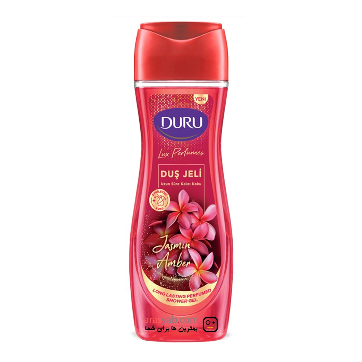شامپو بدن معطر دورو Duru قرمز سری Lux Perfumes با رایحه یاس و کهربا حجم 450 میل