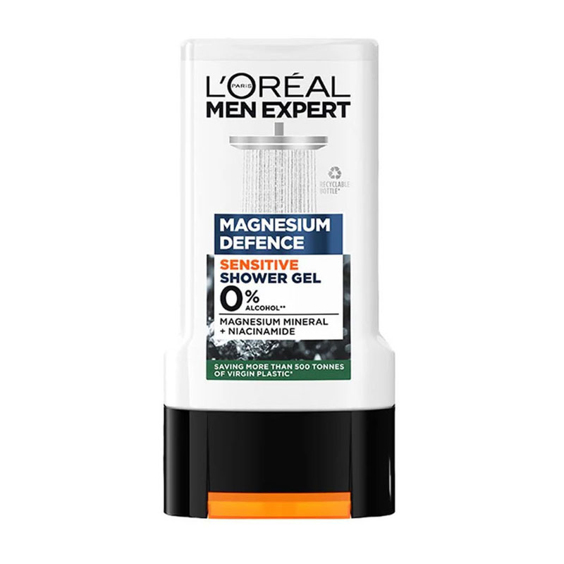شامپو سر و بدن Loreal مدل Magnesium Defence سفید حجم 300 میلی لیتر