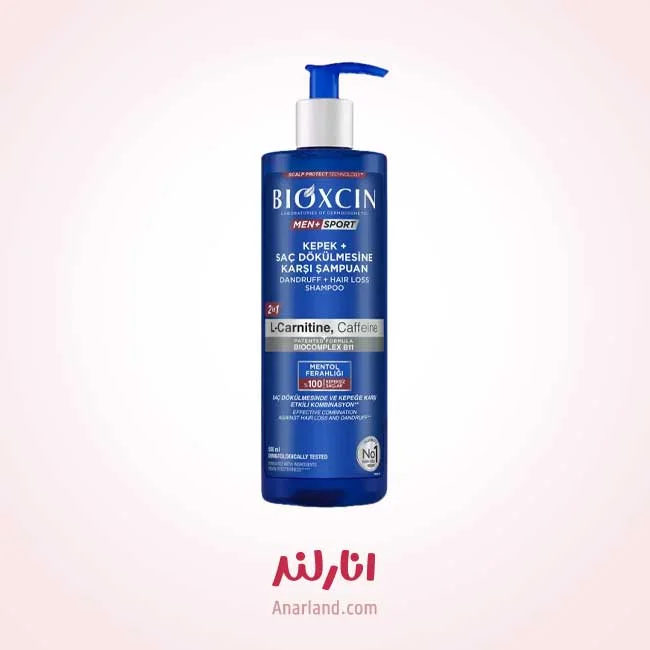 شامپو بیوکسین ضد شوره و ضد ریزش مردانه 2in1 حاوی کافئین و ال کارنیتین حجم 500 میل — تصویر ۲