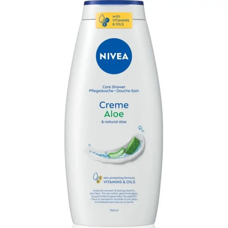 شامپو بدن کرمی نیوآ با عصاره آلوئه ورا CREME Aloe اصل آلمان حجم 750 میلی — تصویر ۴