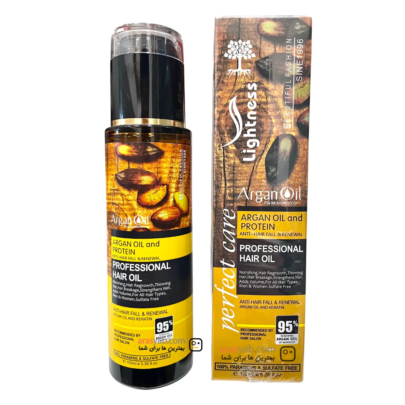 روغن آرگان بدون سولفات لایتنس شیشه ای اصل اسلواکی حجم 100 میل