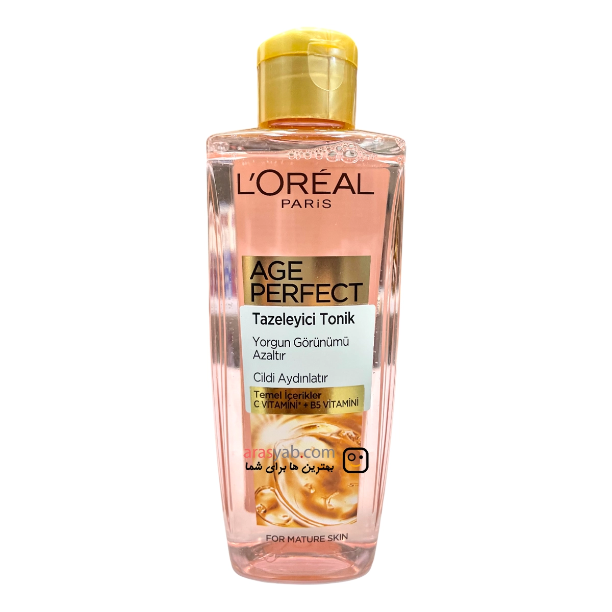 تونر طراوت بخش لورال Loreal حاوی ویتامین C سری ایج پرفکت Age Perfect حجم 200 میل — تصویر ۲