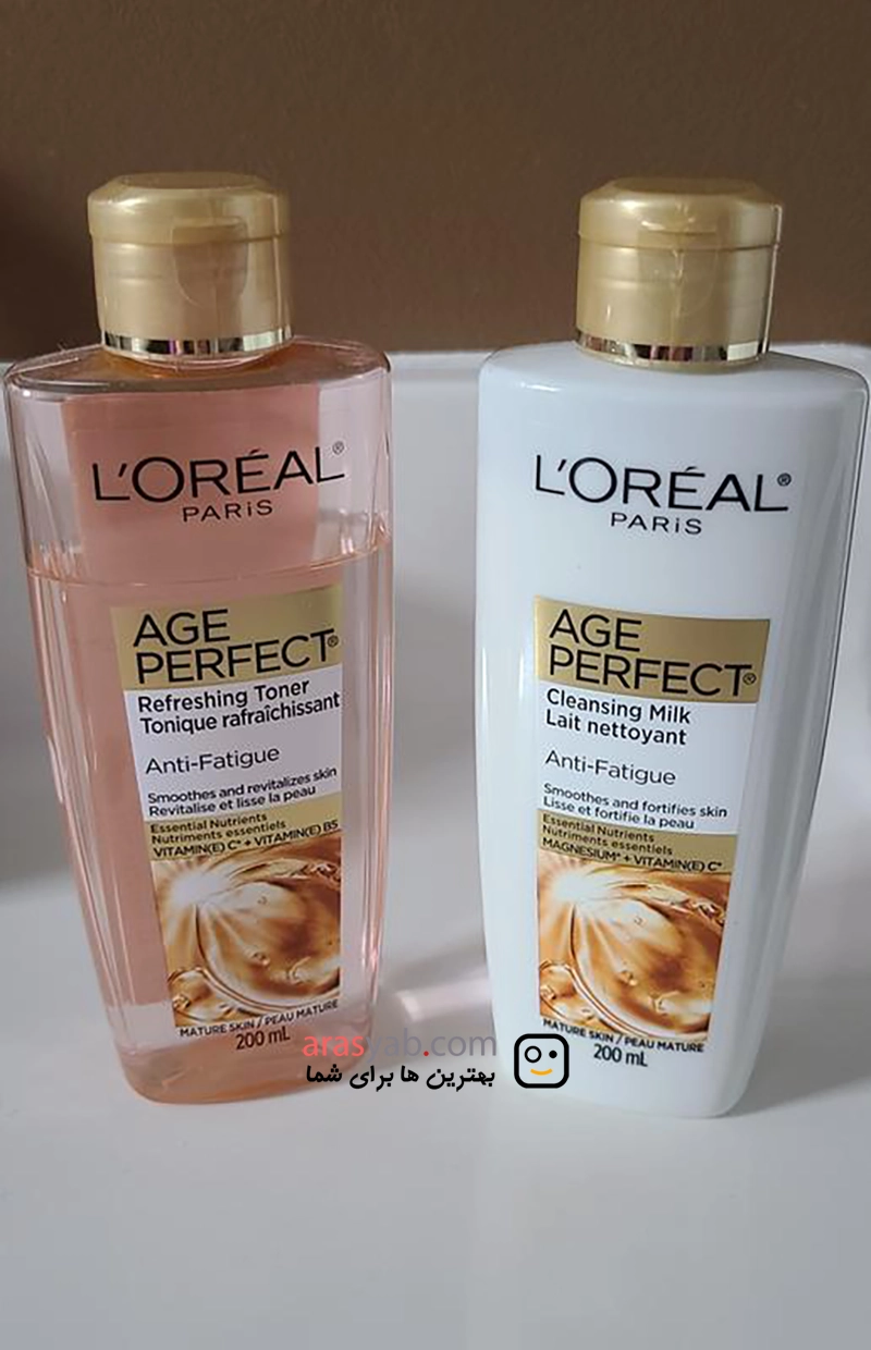 تونر طراوت بخش لورال Loreal حاوی ویتامین C سری ایج پرفکت Age Perfect حجم 200 میل — تصویر ۳