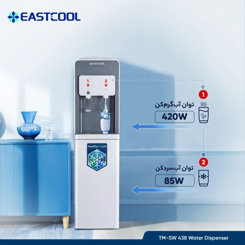 آبسردکن و گرم‌کن بدون کابین ایستکول مدل TM-SW438 (بهمراه منبع هدیه) — تصویر ۶
