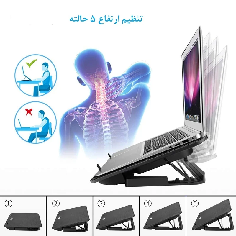 پایه خنک کننده لپ تاپ آیس کورل مدل A9 — تصویر ۴