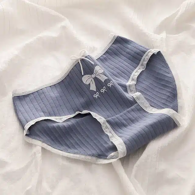 شورت عروسکی زنانه نخ پنبه مدل پاپیون آبی — تصویر ۲