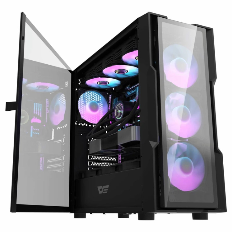 کیس کامپیوتر گیمینگ دارک فلش مدل DK431 Glass BK — تصویر ۳