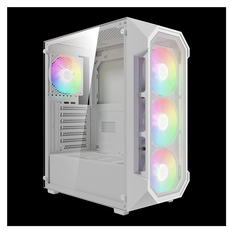 کیس گیمینگ GAMEDIAS AURA GC1 ELITE WH ARGB — تصویر ۸