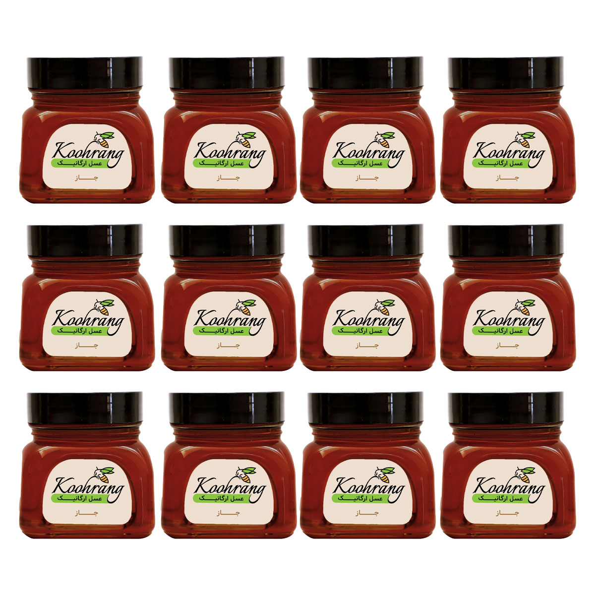 عسل جاز 450 گرمی ارگانیک رویال کندو کوهرنگ – بسته 12 عددی