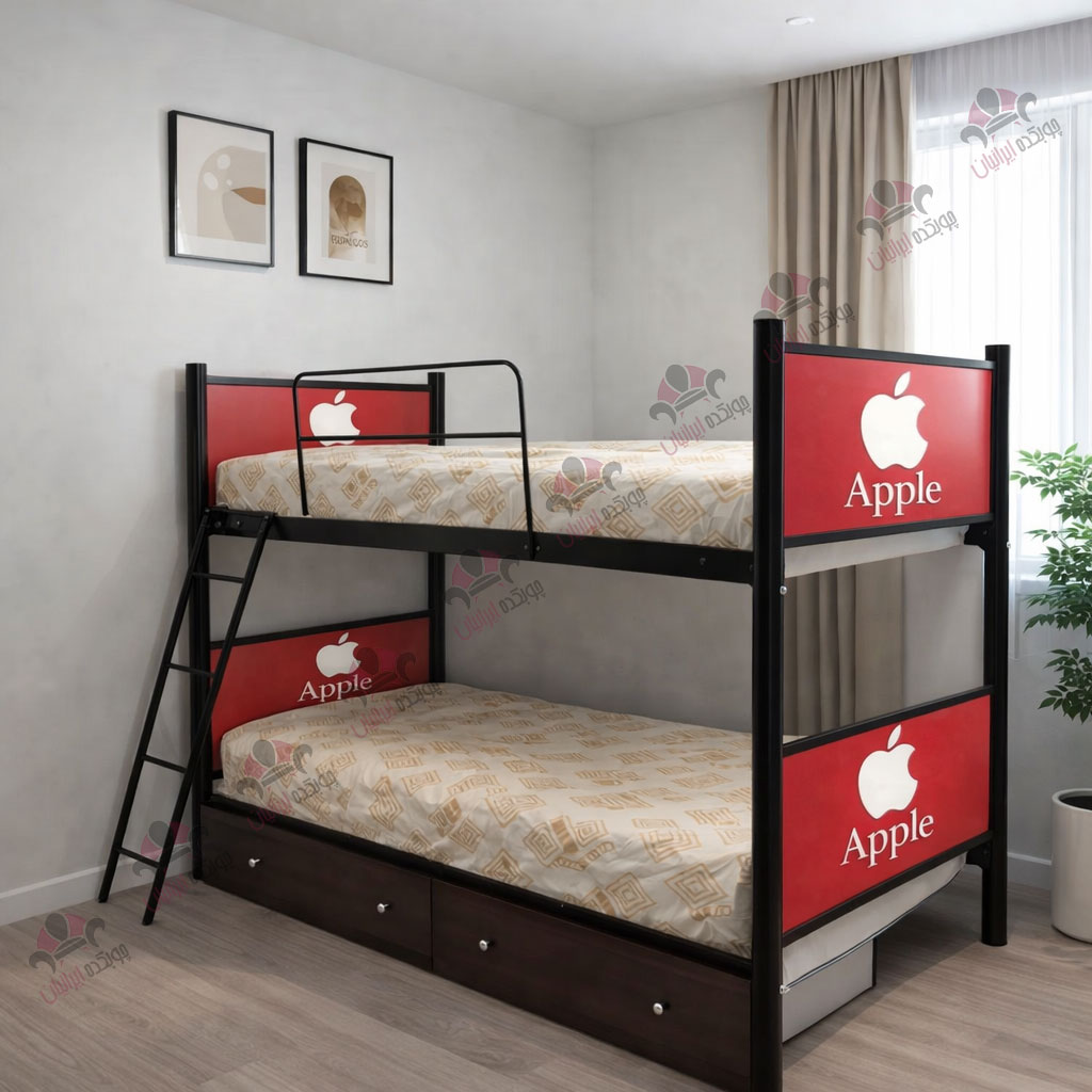 تخت خواب دو طبقه فلزی مدل اپل