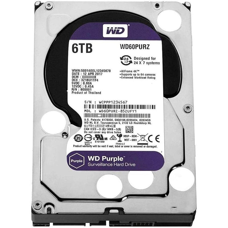 هارد دیسک اینترنال وسترن دیجیتال مدل Purple ظرفیت 6 ترابایت (WD64PURZ) — تصویر ۵