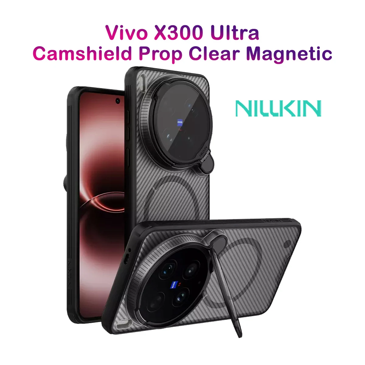 گارد مگنتی دودی کمرا استند Vivo X300 Ultra مارک نیلکین مدل CamShield Prop Magnetic