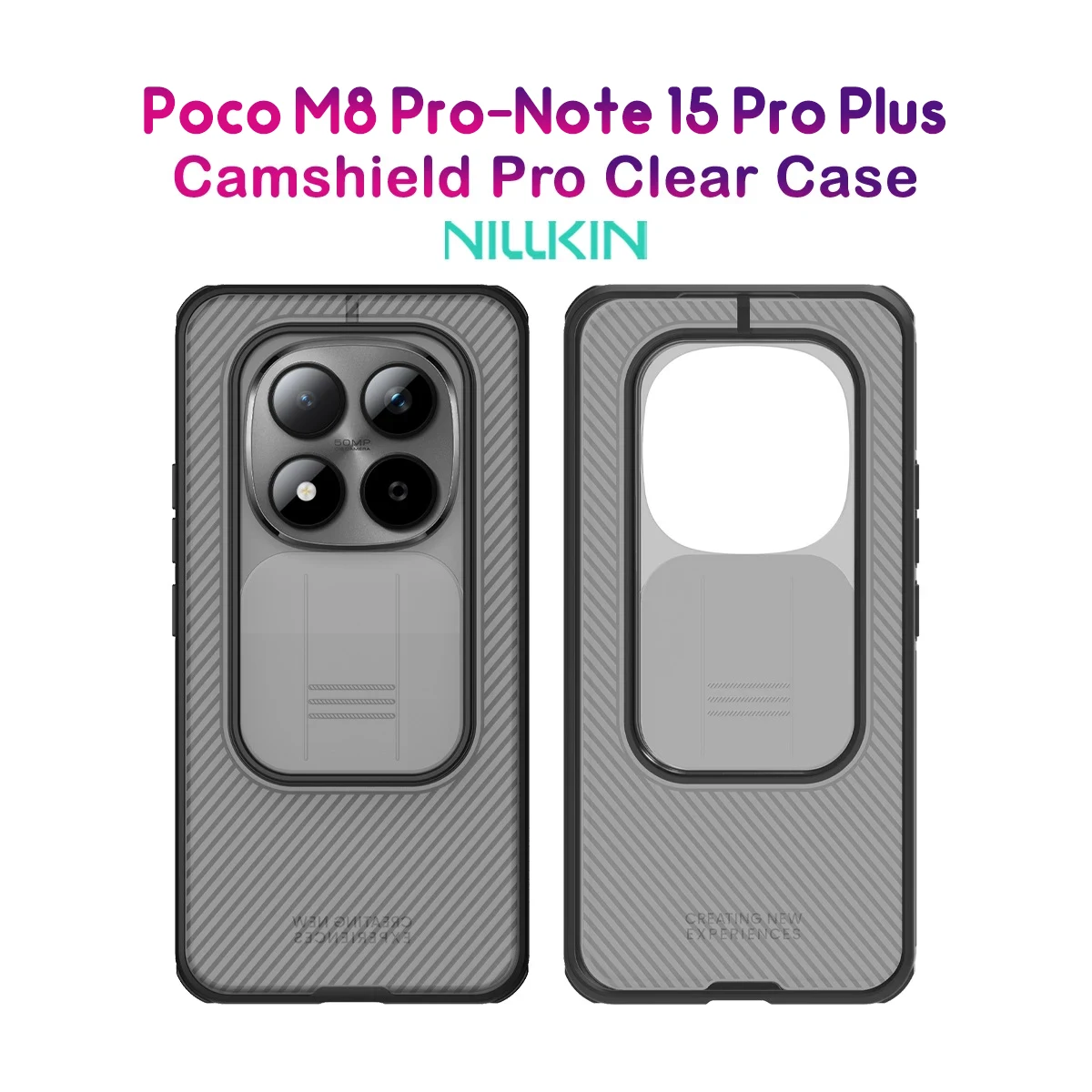 گارد ضدضربه دودی Poco M8 Pro مارک نیلکین مدل Camshield Pro Clear — تصویر ۲