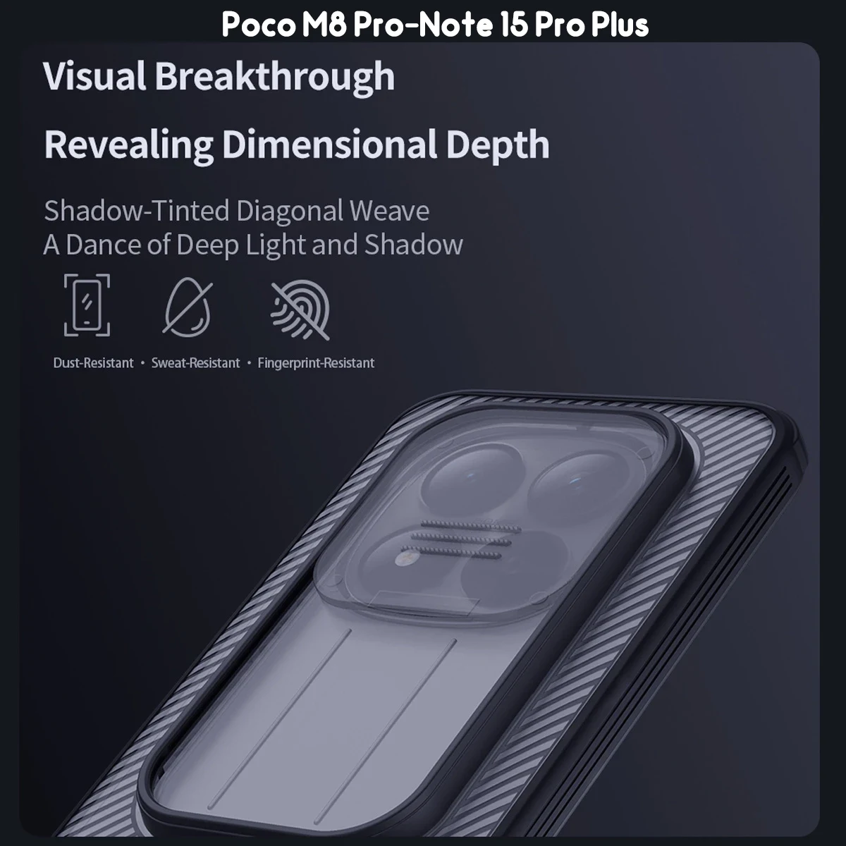 گارد ضدضربه دودی Poco M8 Pro مارک نیلکین مدل Camshield Pro Clear — تصویر ۵