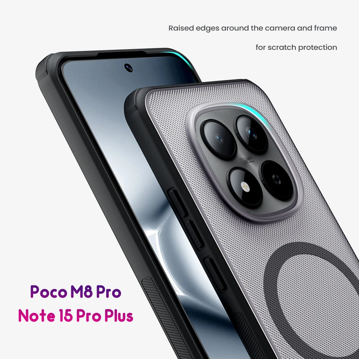 قاب ضدضربه دودی مگنتی Poco M8 Pro مارک نیلکین مدل Super Frosted Shield Pro Clear Magnetic — تصویر ۷