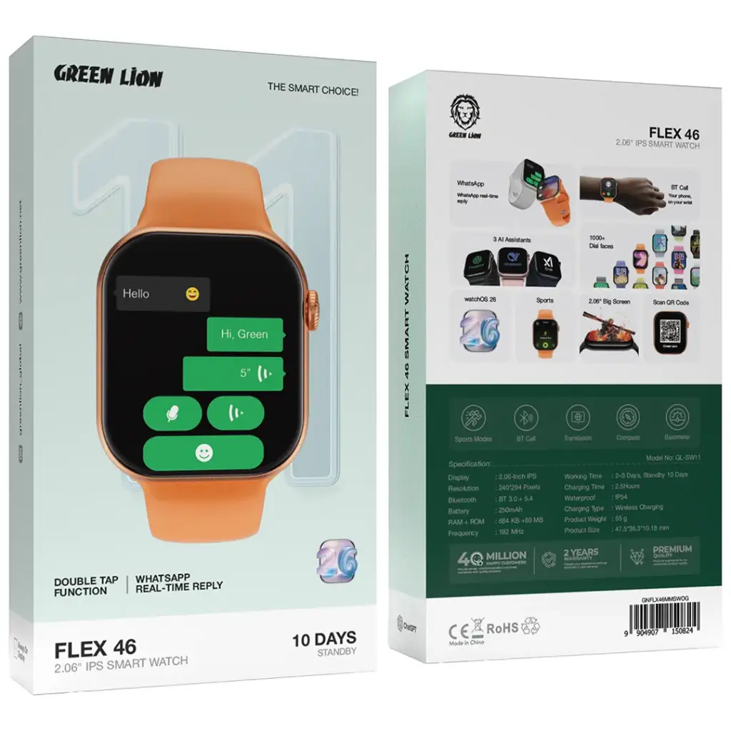 ساعت هوشمند گرین لاین Flex 46 با نمایشگر 2.06 اینچی IPS — تصویر ۳