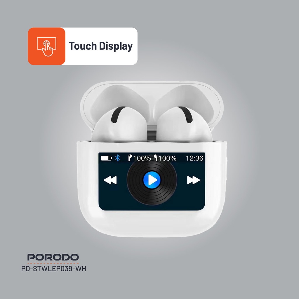هندزفری بی‌سیم پرودو Soundtec Glimpse با نمایشگر لمسی مدل PD-STWLEP039-WH — تصویر ۴