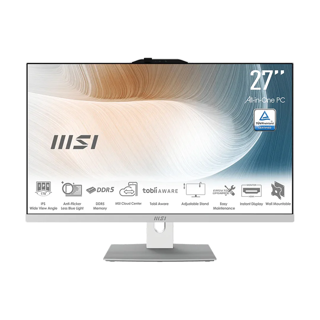 کامپیوتر همه کاره ۲7 اینچ ام اس آی مدل AM272P 1M White Core 5 120U 16GB Ram 1TB SSD