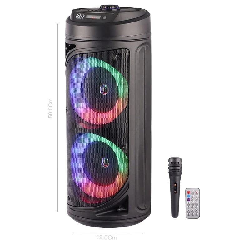 اسپیکر چمدانی بلوتوثی رم و فلش خور Sing-E ZQS6212 + میکروفون و ریموت کنترل