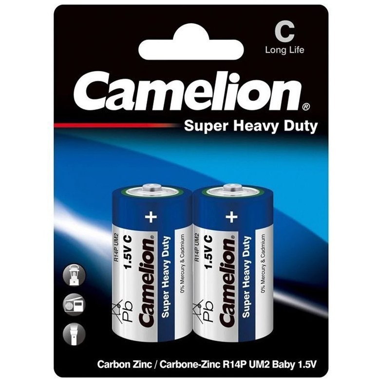 باتری دوتایی متوسط Camelion Super Heavy Duty 1.5V C (پک ضعیف) — تصویر ۳
