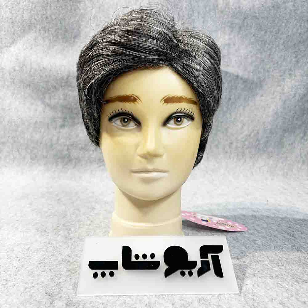 کلاه گیس مردانه کوتاه 50 درصد جوگندمی موی سفید مدل 105 کد رنگ 51B — تصویر ۶