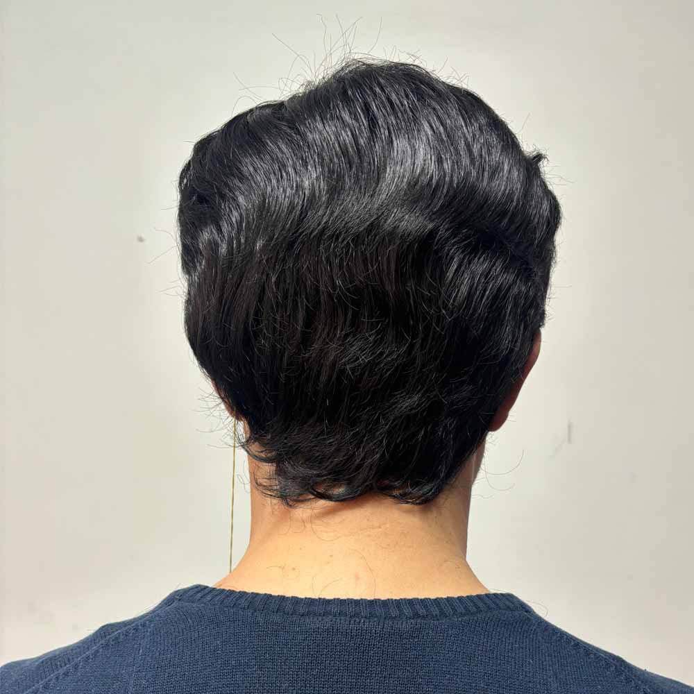 کلاه گیس مردانه کوتاه با الیاف درجه یک خارجی ظاهر طبیعی — تصویر ۳