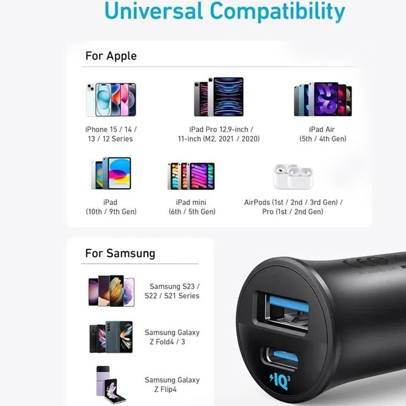 شارژر فندکی انکر 30W مدل Anker A2741 — تصویر ۷