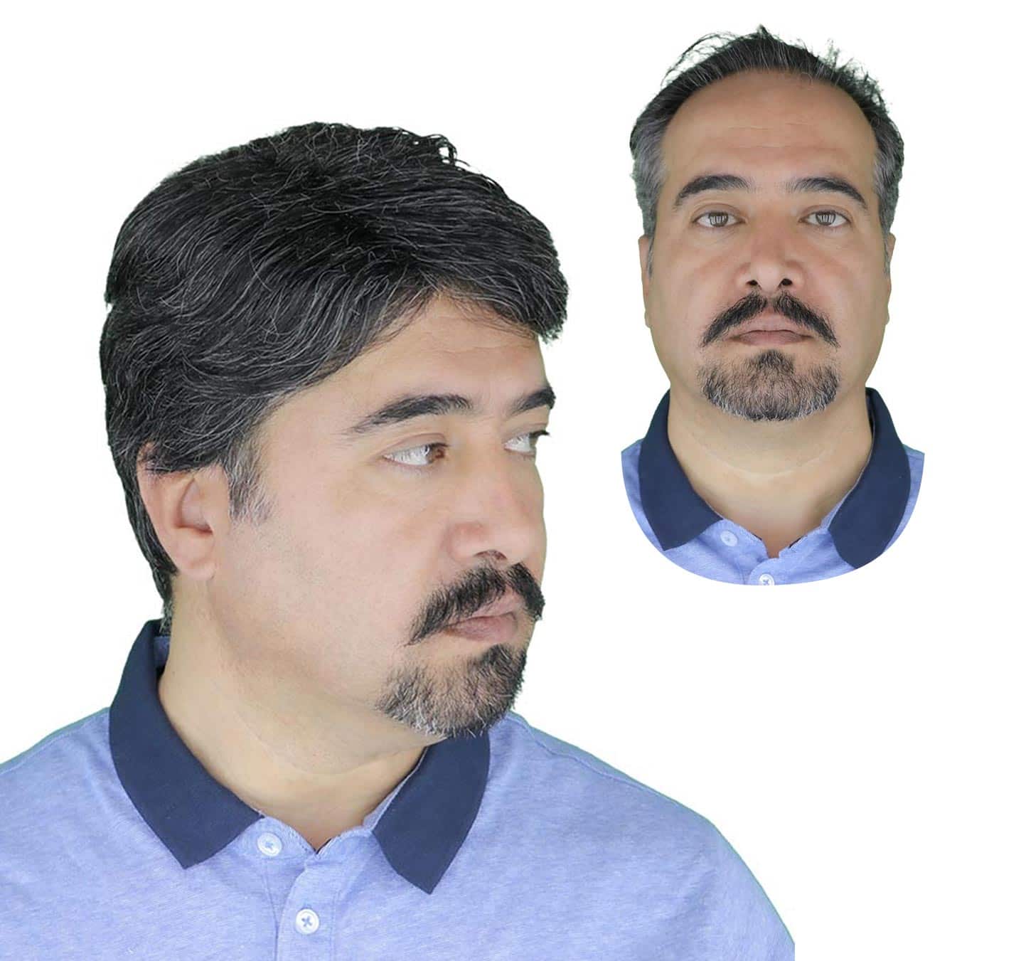 کلاه گیس مردانه جوگندمی با 10 درصد موی سفید و ظاهر طبیعی مدل 105 کد رنگ 51 — تصویر ۳