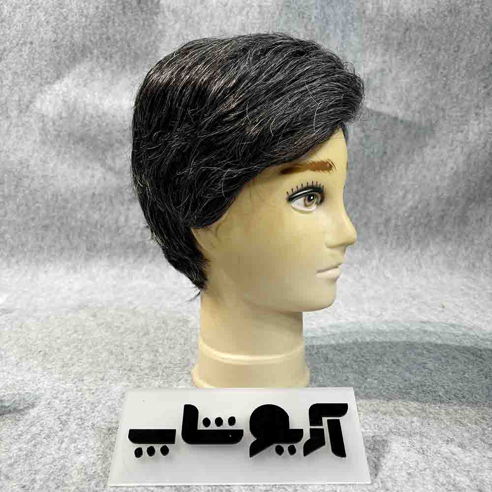 کلاه گیس مردانه جوگندمی با 10 درصد موی سفید و ظاهر طبیعی مدل 105 کد رنگ 51 — تصویر ۷