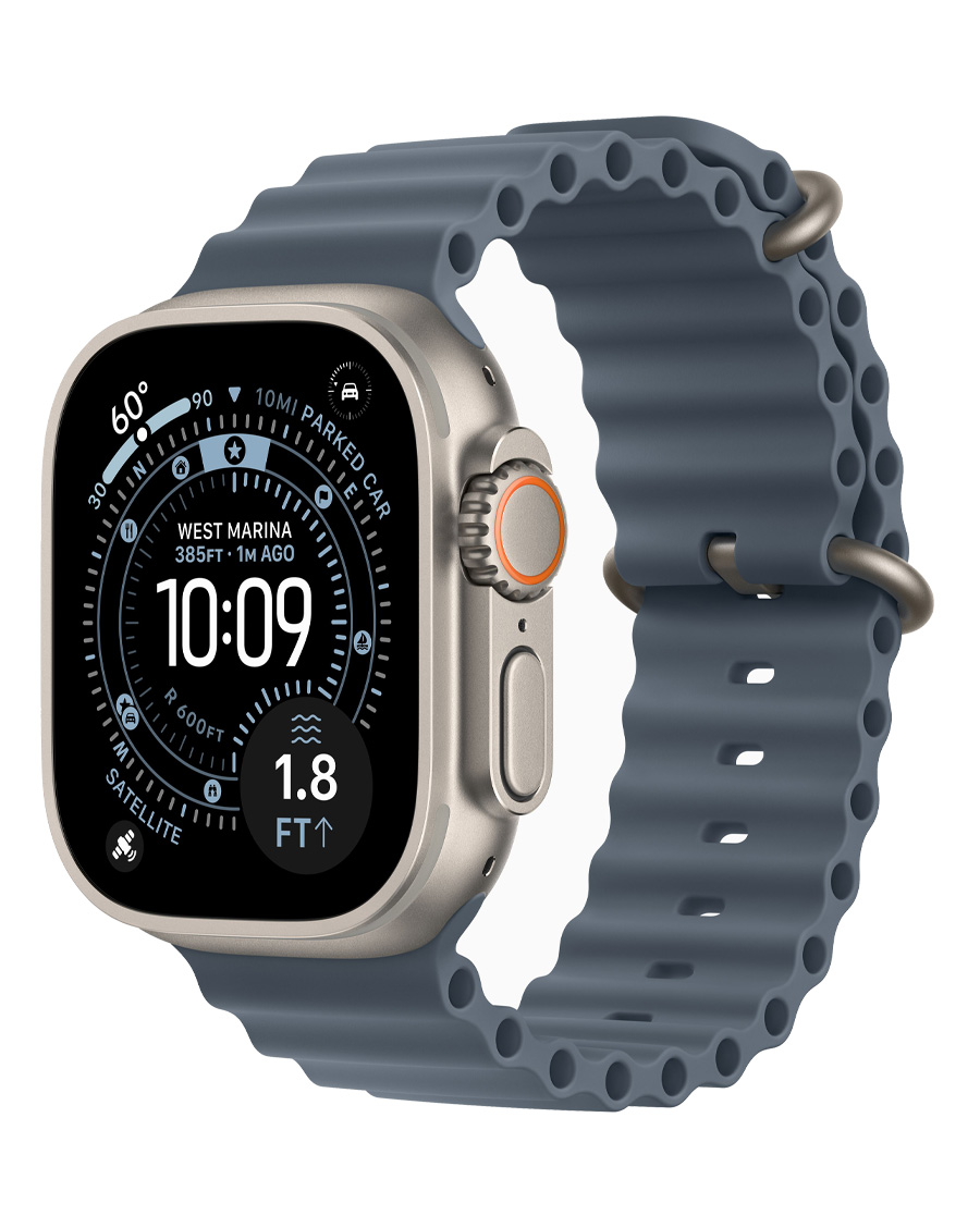 ساعت هوشمند اپل مدل Watch Ultra 3 Natural Titanium 49mm بند Ocean — تصویر ۳
