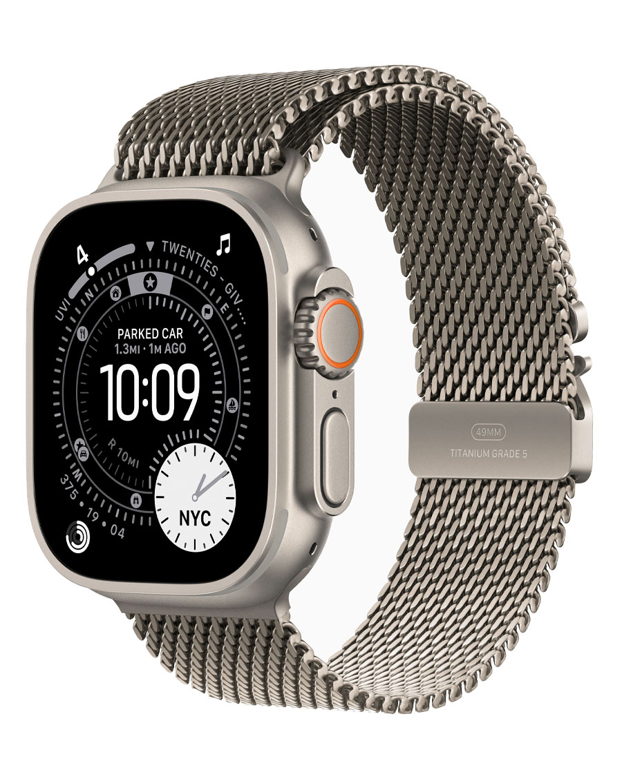 ساعت هوشمند اپل مدل Watch Ultra 3 Natural Titanium 49mm بند Milanese Loop