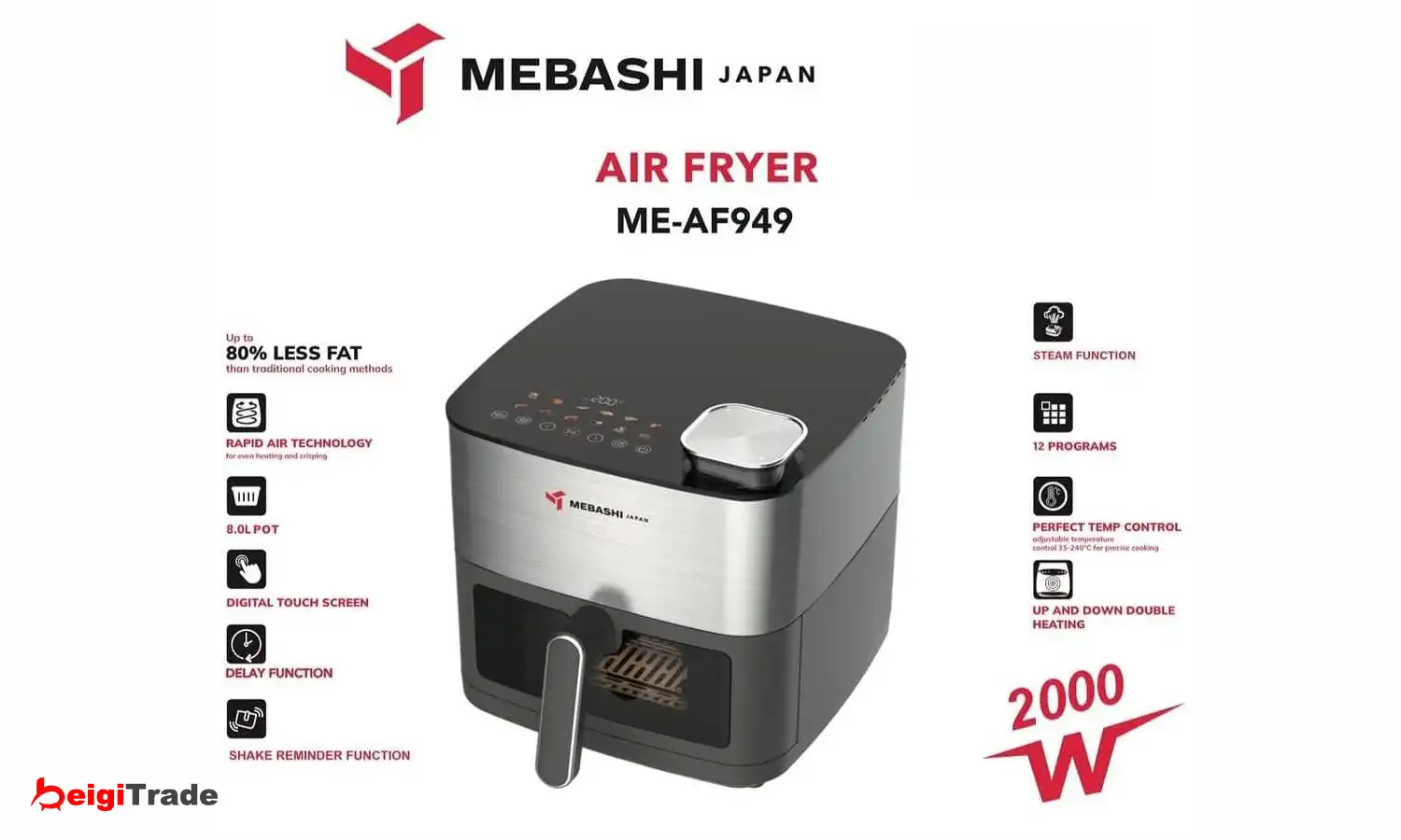 سرخ کن بدون روغن مباشی مدل ME-AF949 — تصویر ۳