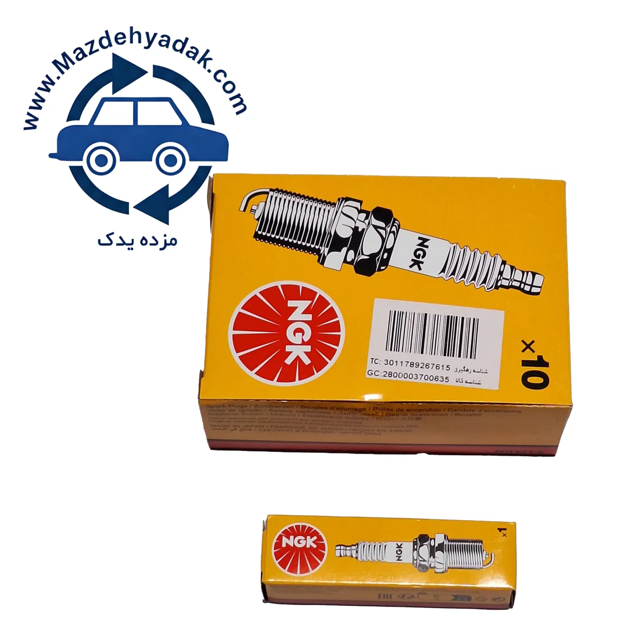شمع NGK اصل انژکتوری BKR6E کد 6962 | بسته 4 عددی
